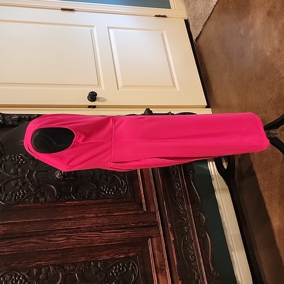 Pretty Garden Hot Pink One Shoulder Dress - Picture 4 of 6